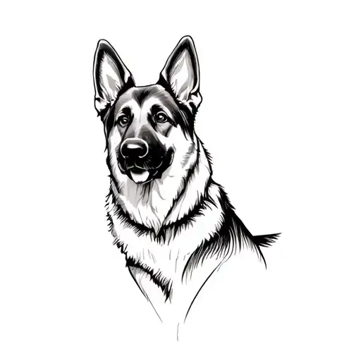 German Shepherd With Ears Down