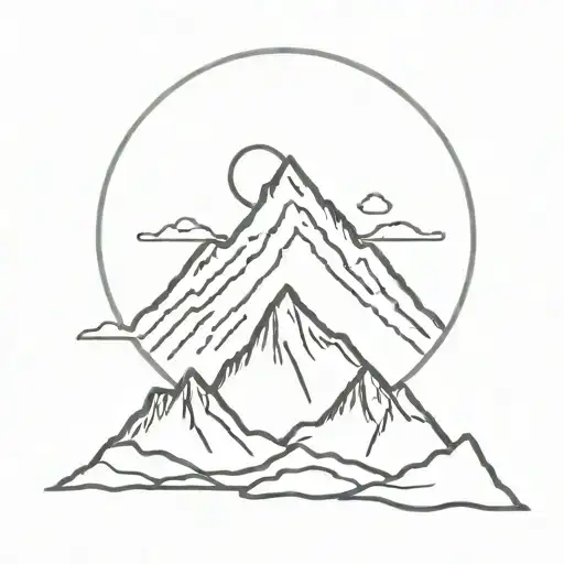 Sun Behind Mountain