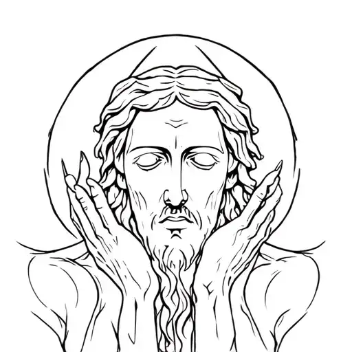 Satan Holding The Head Of Jesus Christ