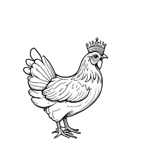 Proud Hen Wearing Crown