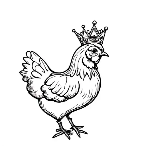 Proud Hen Wearing Crown