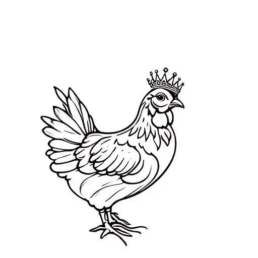 Proud Hen Wearing Crown