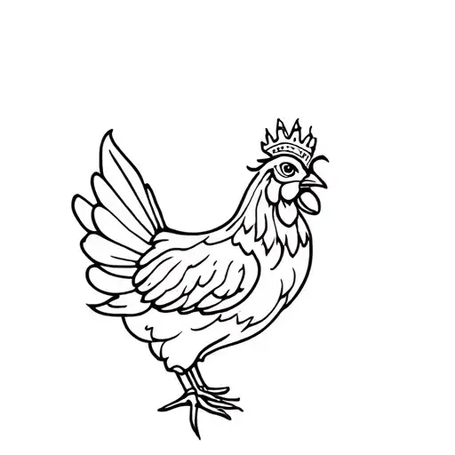 Proud Hen Inside A Crown