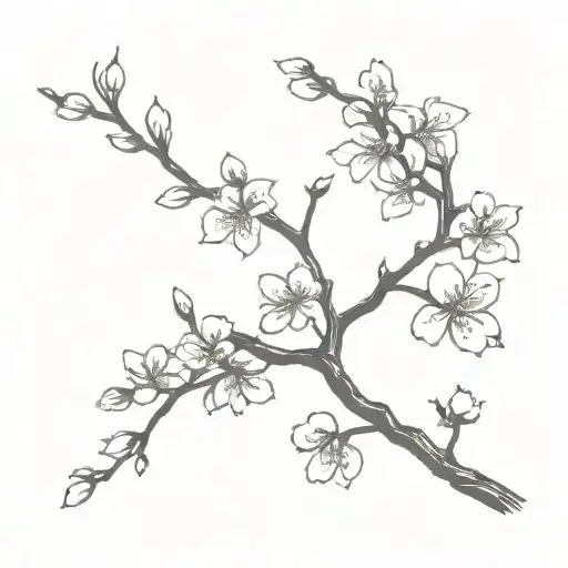 Coffee Beans Forming A Trail Leading To A Blooming Cherry Blossom Tree