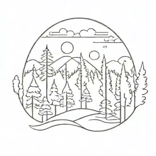 Sunrise In A Forest Landscape