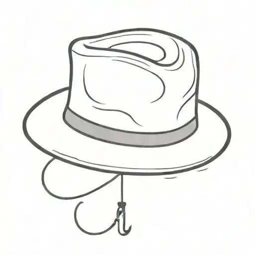 Fedora Hanging Off Fishing Rod