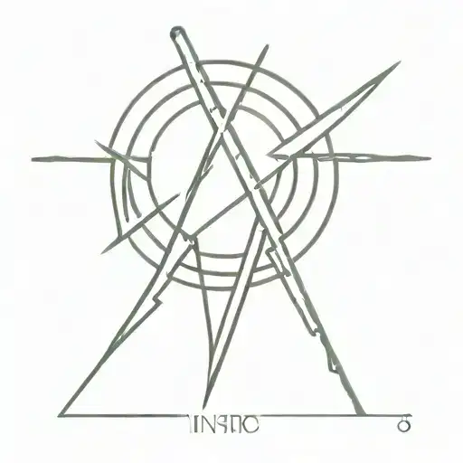 An Abstract Design Incorporating The Phrase 'In Hoc Signo Vinces'