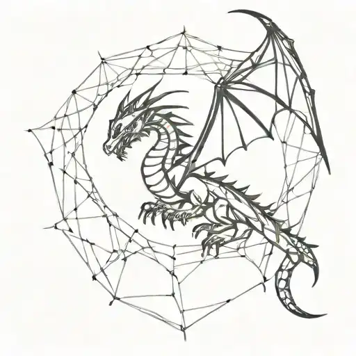 Simple Dragon And Spiderweb