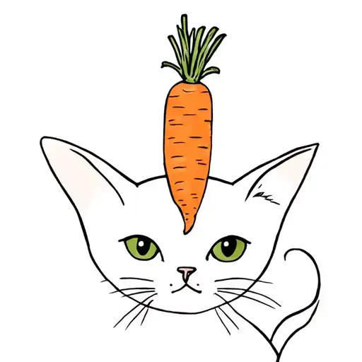 Cat With A Carrot On Its Head