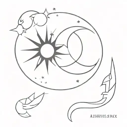 Sun And Moon Overlapping With No Faces