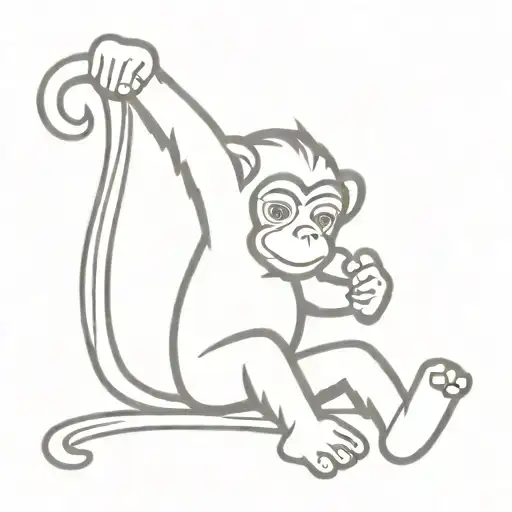 Little Monkey Holding Up A Scroll