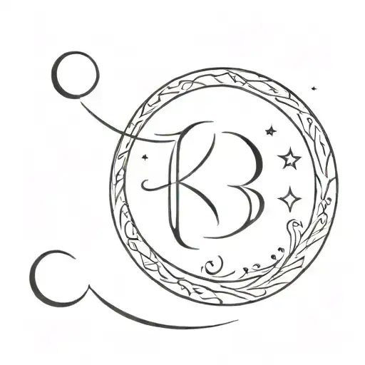 Initials Kb With Small Moon