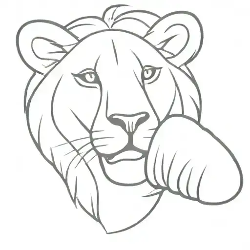 A Lion And Boxing Gloves