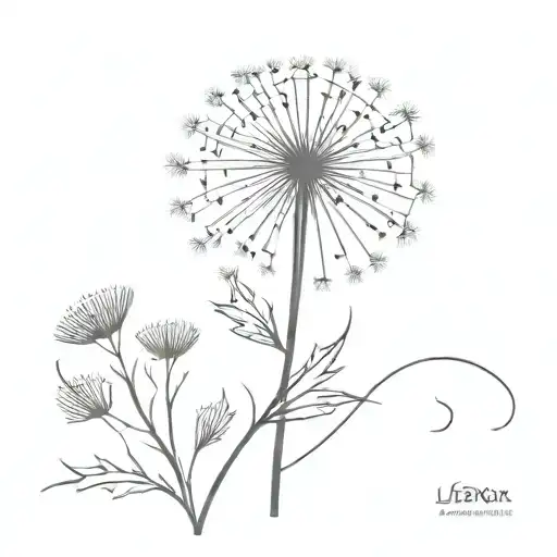 Blown Dandelion With Cross Stem