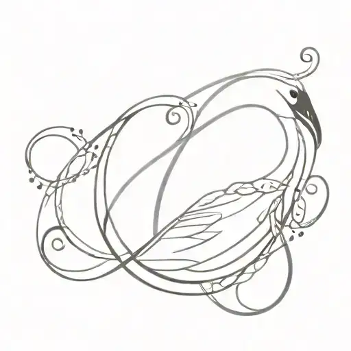 Swan With Infinity Symbol With Initials Mm