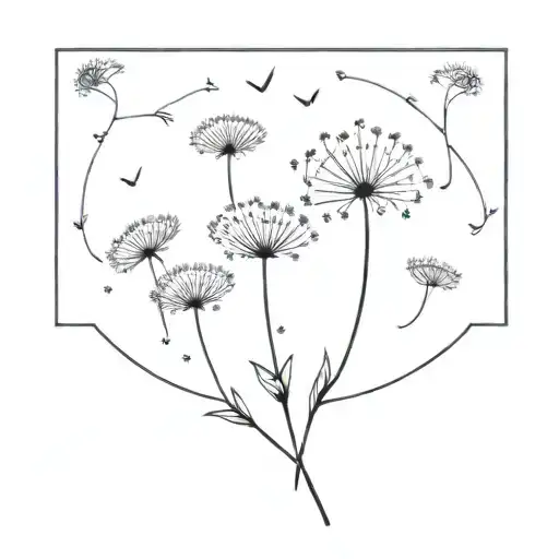 Semicolon Made Of Dandelions