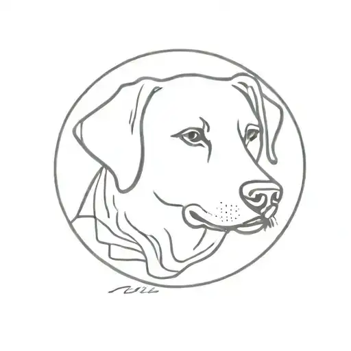 Lab Dog Head Inside A Penny