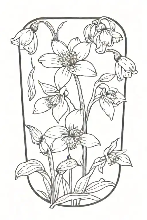 Snowdrop And Poppy Flowers Intertwined