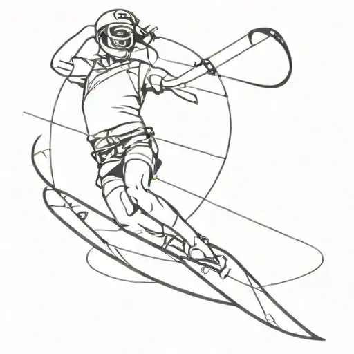 Continuous One Line Kitesurfer