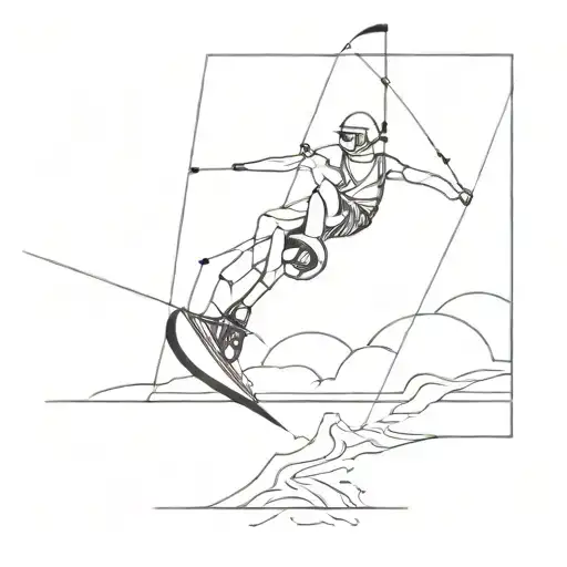 One Line Kiteboarder