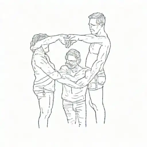 A Group Of People Making A Heart Shape With Their Hands