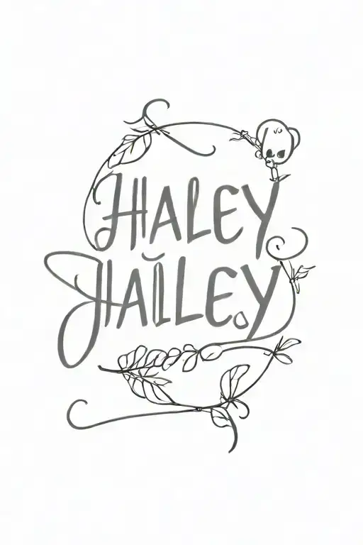 Hailey Name With Halloween Decor Piece Featuring