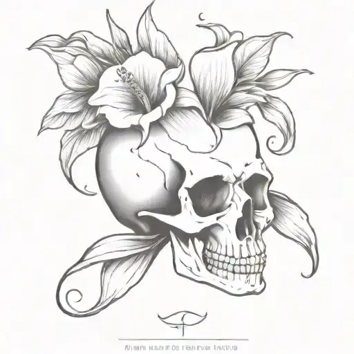 Calla Lily Aries Skull Adorned