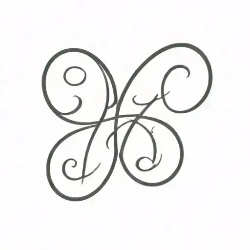 Infinity Symbol With The Letters A And J
