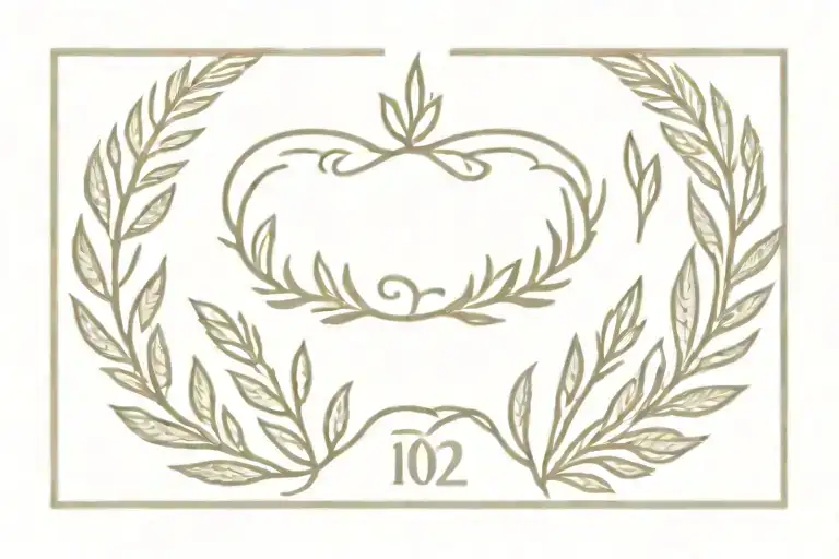 1902 Between Two Laurel Wreath Crown