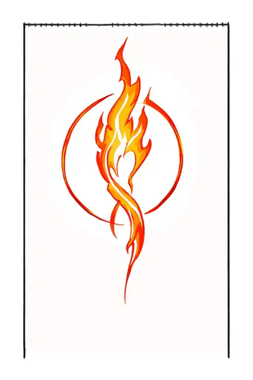 A Flame That Completely Encircles The Forearm In A Circle In The Form Of Lightning