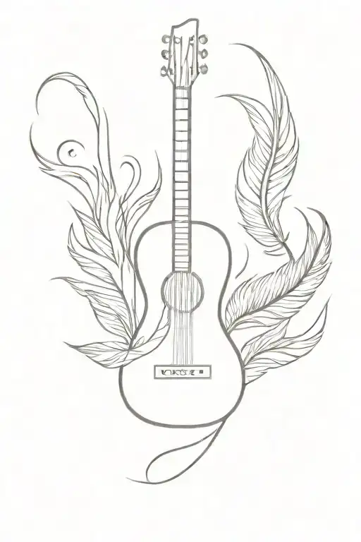 Guitar With Feather Neck