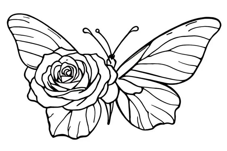 Butterfly Rose In Between