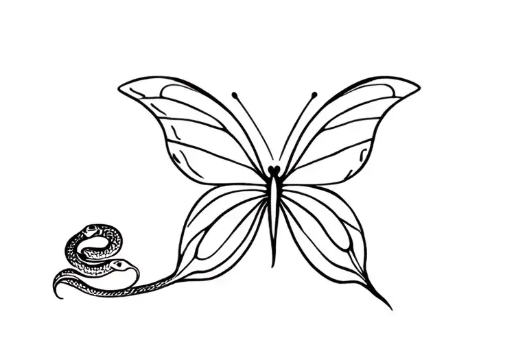 Butterfly And Snake