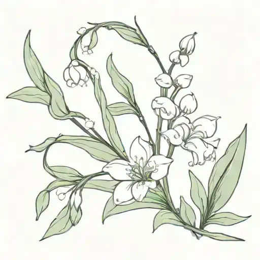 Lily Of The Valley Flower And Narcicuss Flower And Holly And Lily's