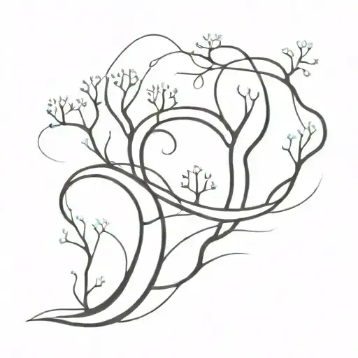 An Abstract Design Of Intertwining Rivers And Trees