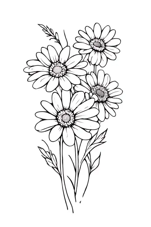Daisy And Cosmos Flower Intertwined