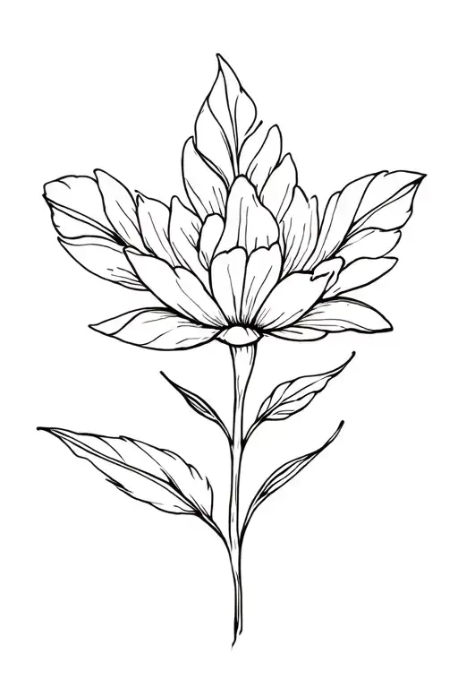 One Single July Birth Flower Fine Line