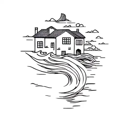 A House Over The Water Waves