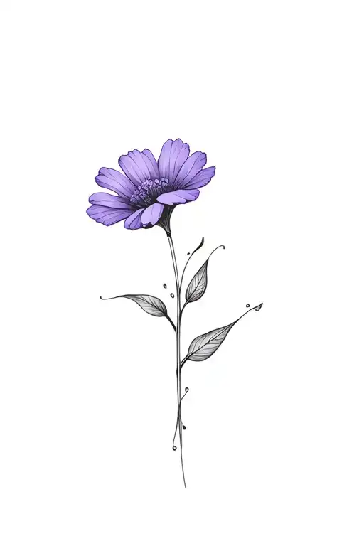 Fine Line Violet Flower