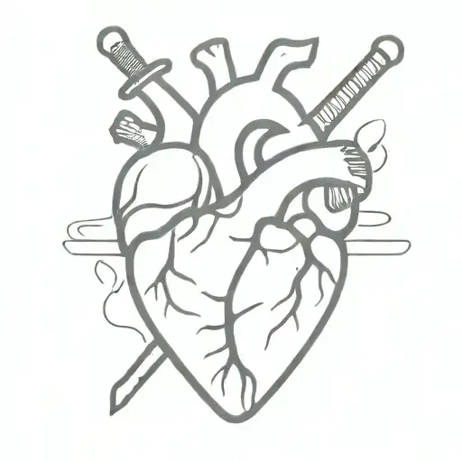Anatomical Heart With Sword