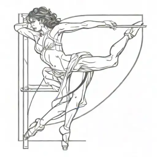 A Tattoo Of A Pole Dancer Gracefully Spinning With A Book In Hand Con Las Iniciales Crch
