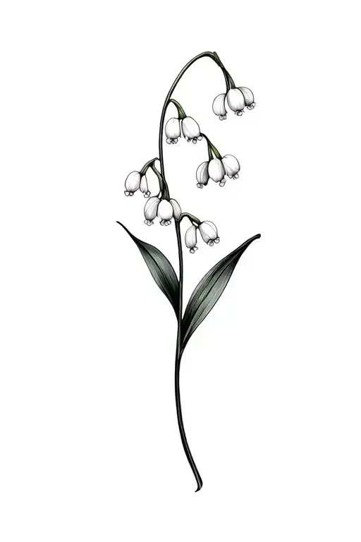 Fine Line Simply Lily Of The Valley Flower In Black And White