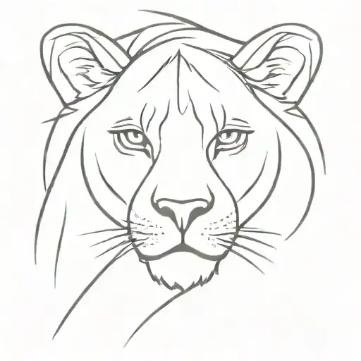 Lion Tattoo Woman Small Linie Sweet