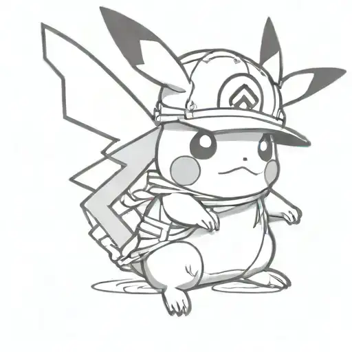 Un Pikachu Con El Sombrero De Luffy De One Piece Y La Bandana De Naruto