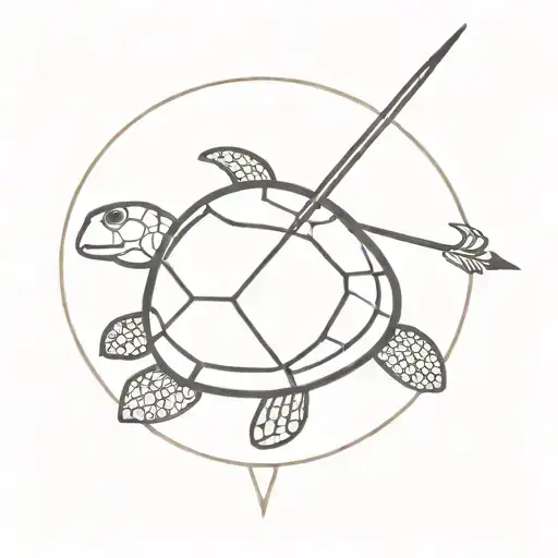 A Turtle Shooting An Arrow With A Heart Target