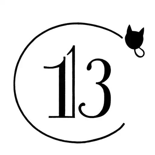 The Number 13 With Cat In It