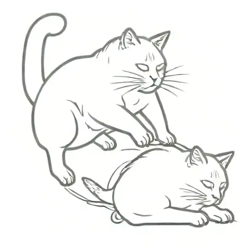 Fat Cowboy Cat Falling Back Shooting