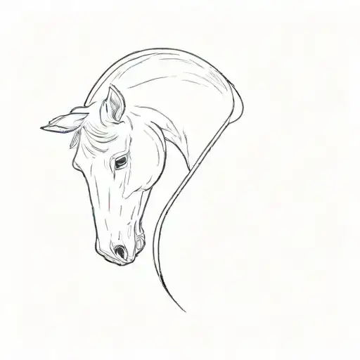 A Horse Head With Heart And The Letters L And S