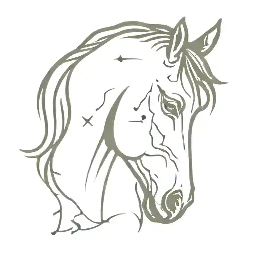 Horse Head With A Bit Of Heart And The Letters L And S