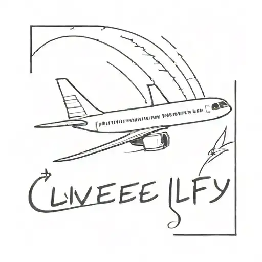 The Words Live Life Fully Trailing Behind Minimalist Airplane